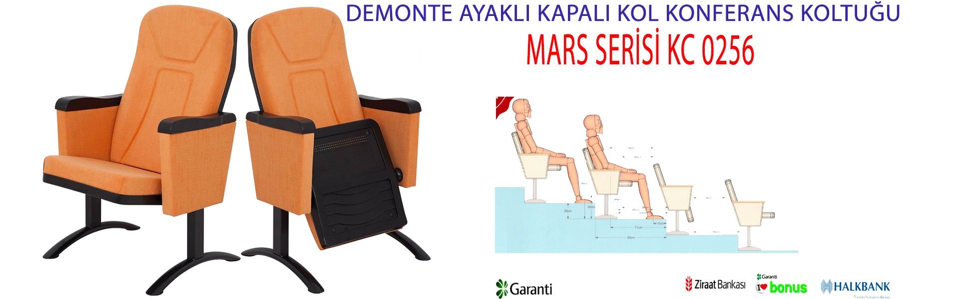 DEMONTE AYAKLI  KATLANABİLİR STANDART KONFERANS KOLTUĞU