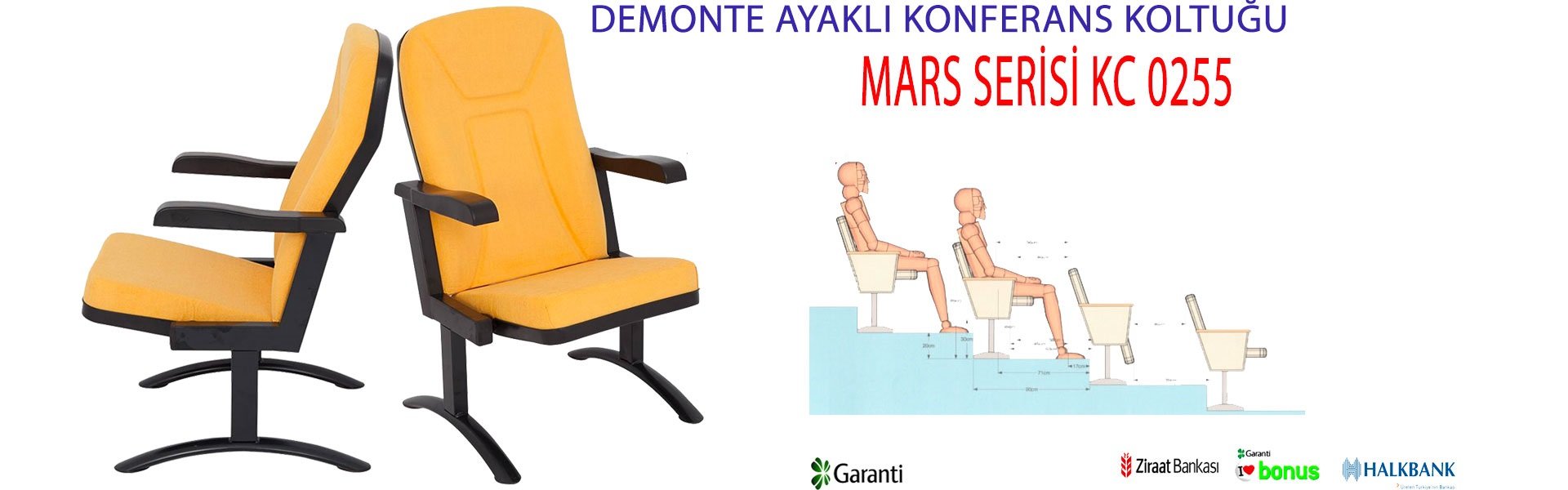 DEMONTE AYAKLI  KATLANABİLİR STANDART KONFERANS KOLTUKLARI 