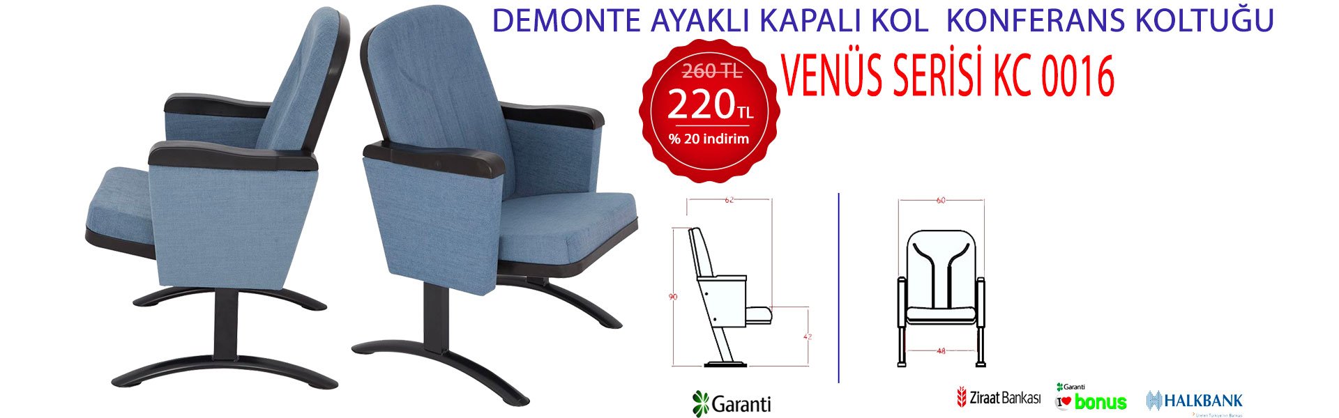 DEMONTE AYAKLI  KONFERANS KOLTUKLARI