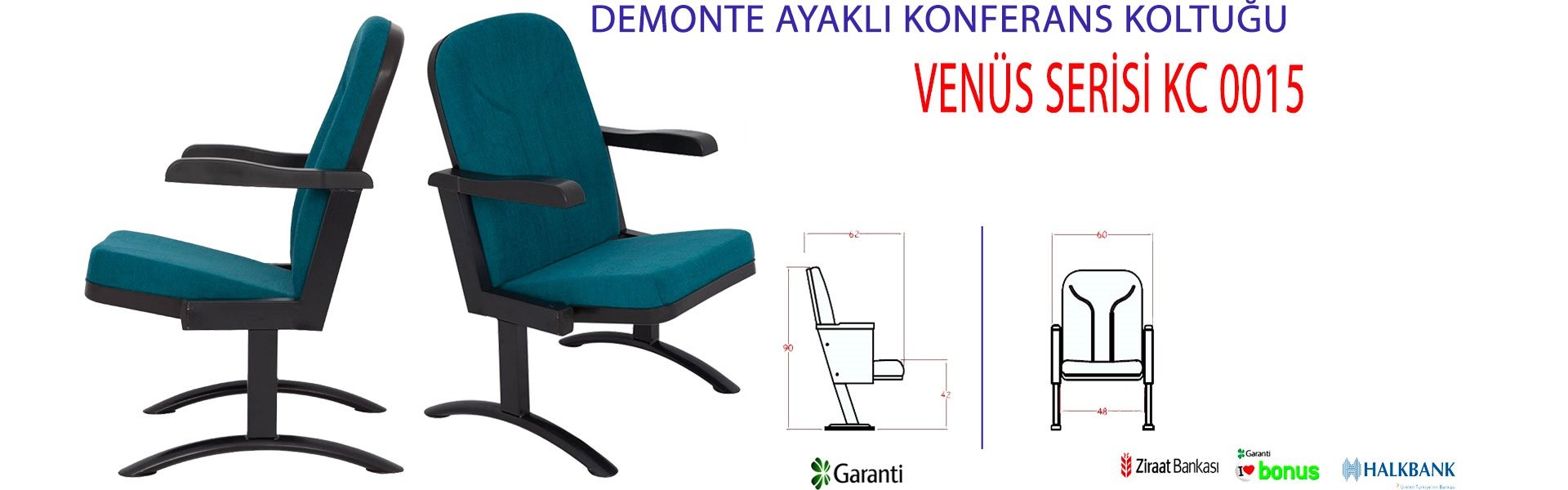 DEMONTE AYAKLI  STANDART KONFERANS KOLTUKLARI