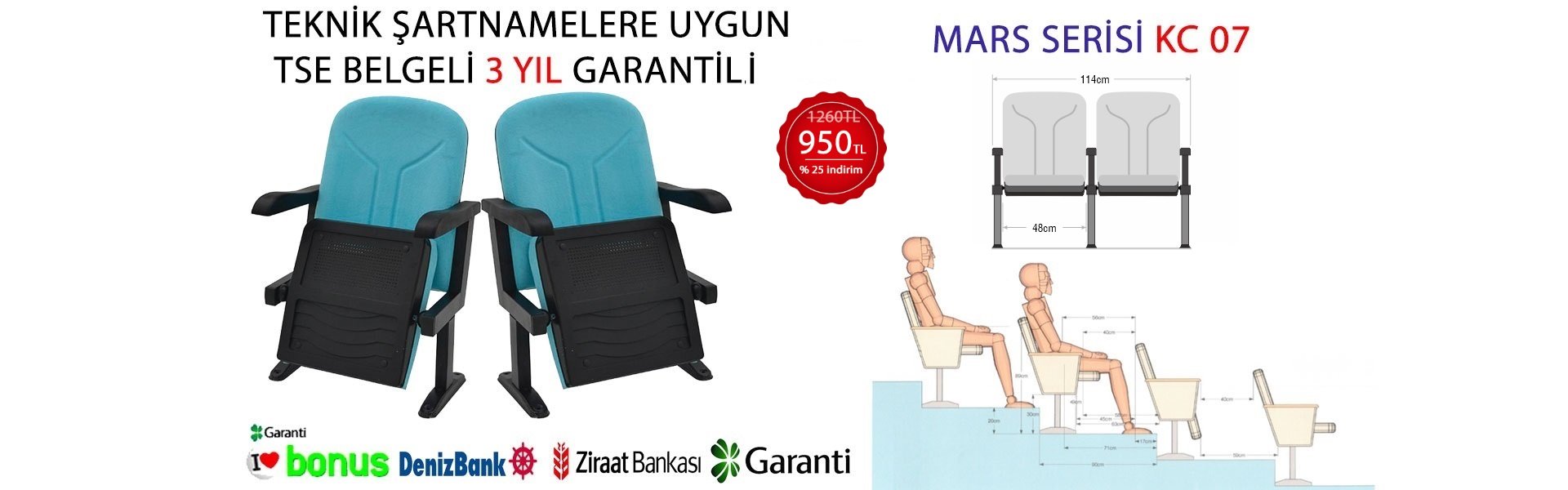 Katlanabilir Standart Konferans Koltuğu KC 07