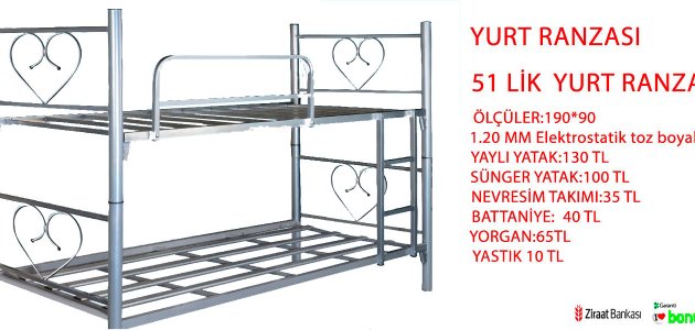 51 LİK YURT RANZASI