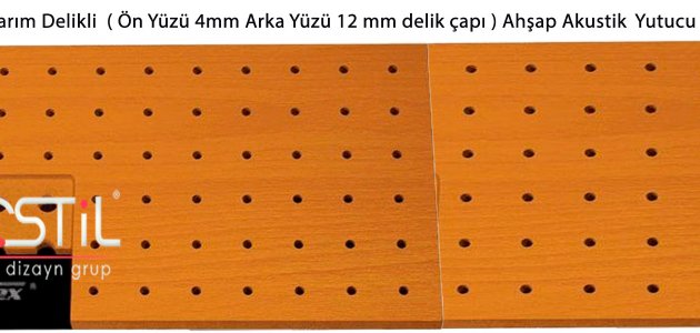  Ahşap Akustik Yutucu Panel 1000 Yarım Delikli 