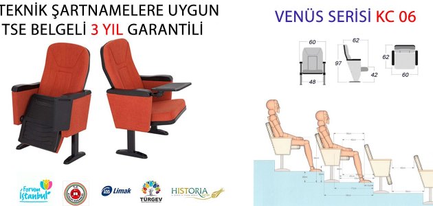 Katlanabilir Standart Yazı Tablalı Konferans Koltuğu KC 06