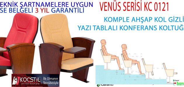 KOMPLE AHŞAP KOL GİZLİ YAZI TABLALI KONFERANS KOLTUĞU 